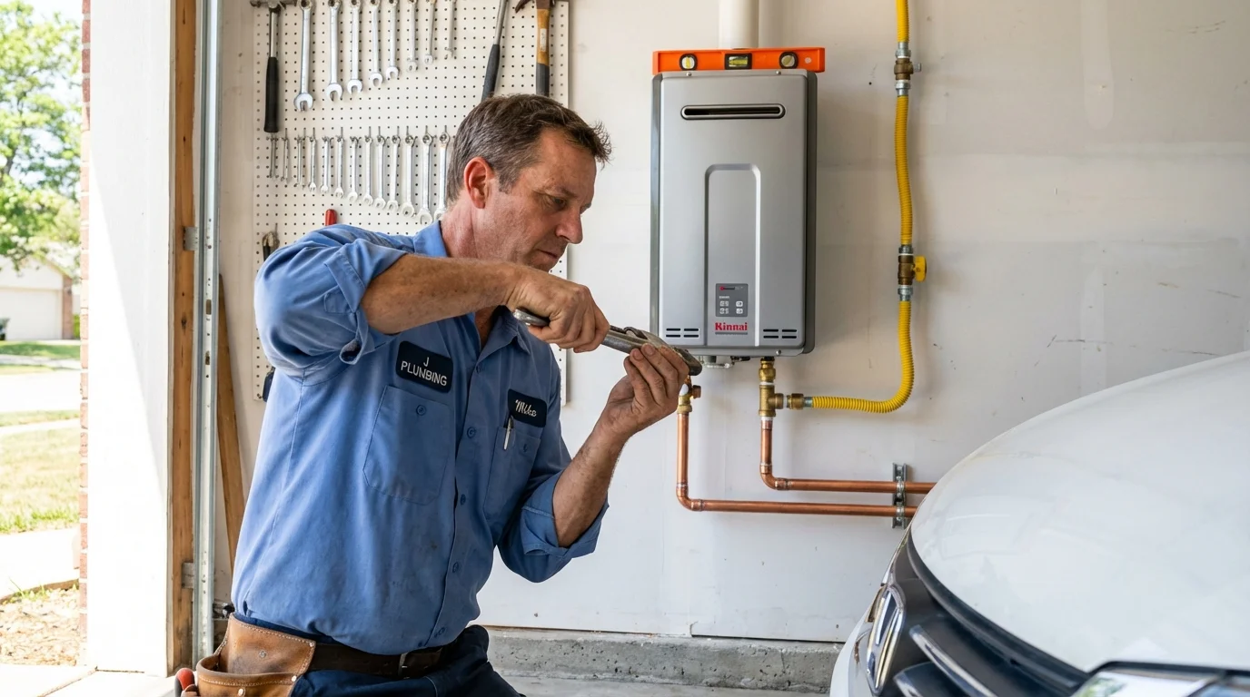 Tankless water heater installation by a Johns Plumbing LLC plumber in Park Ridge